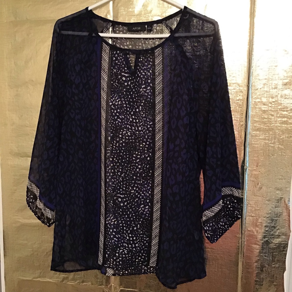 Beautiful sheer long sleeved shirt by Apt 9